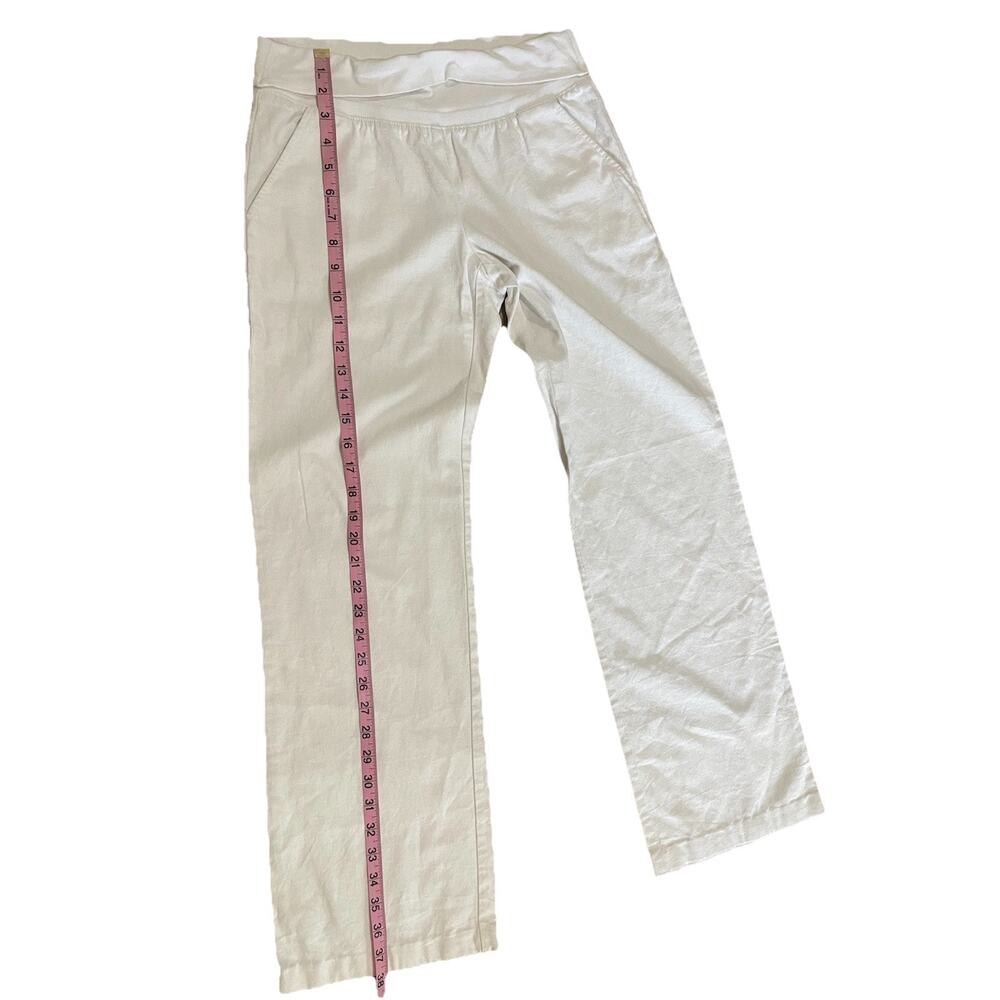 Joe Benbasset White Linen Pants‎ Fold Over Waist